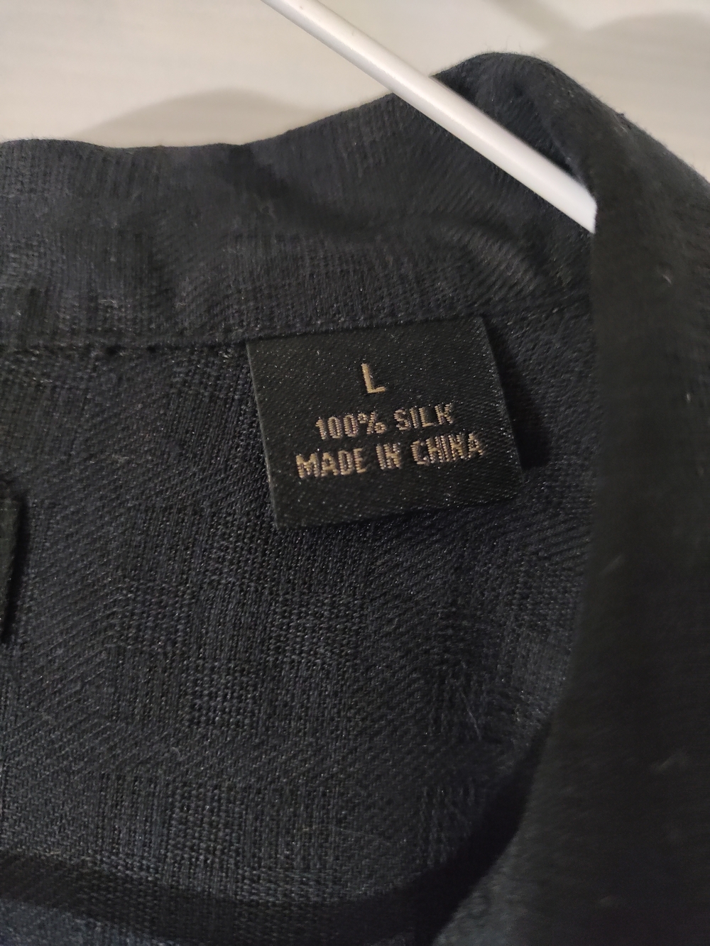 Men's Black Washable Silk Short-Sleeve Button-Up Shirt - Picture 5 of 5